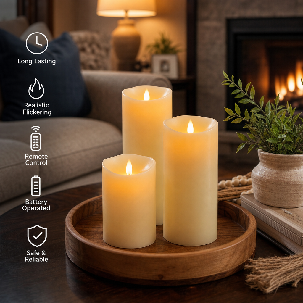 Flameless LED Ljus — 3-pack — Hemmafint.se